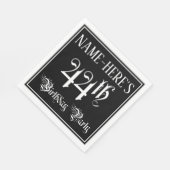 44th Birthday Party — Fancy Script + Custom Name スタンダードランチョンナプキン (角)