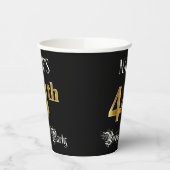 44th Birthday Party — Fancy Script, Faux Gold Look 紙コップ (左)