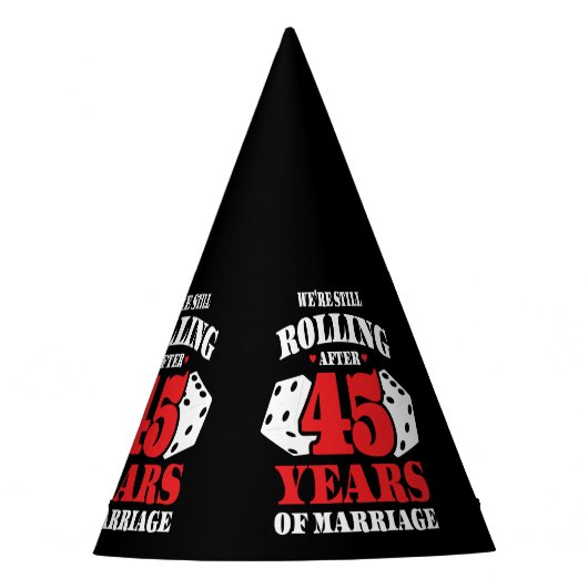 45おもしろい周年記念結婚したカップル45年 パーティーハット (正面)