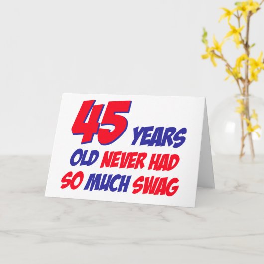 45おもしろい歳の誕生日 カード (黄色い花)