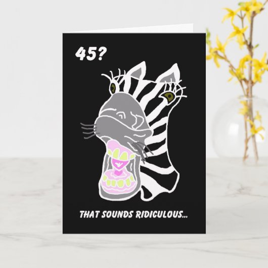 45おもしろい番目の誕生日カード – - 45?とんでもない カード (黄色い花)