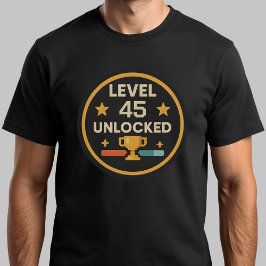 45おもしろい番目の誕生日ゲームTeeレベル45ロック解除 Tシャツ
