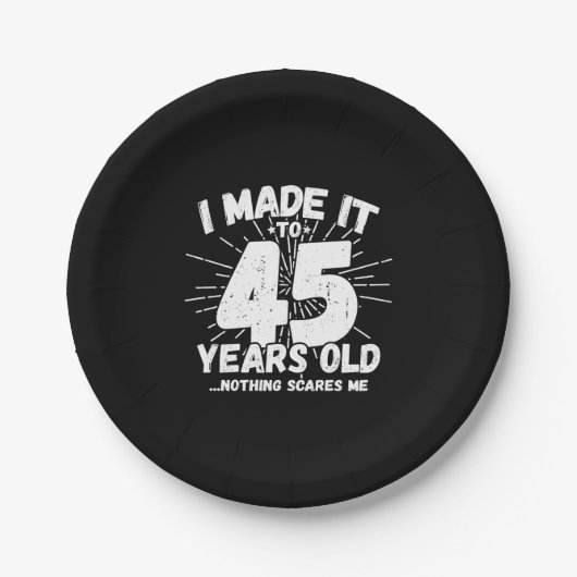 45おもしろい誕生日引用文皮肉45歳 ペーパープレート (正面)