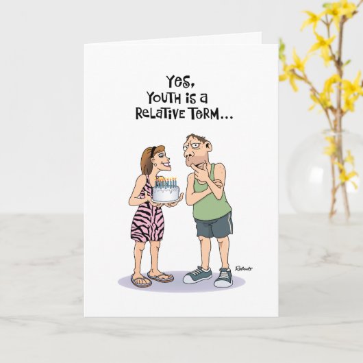 45おもしろい誕生日 カード (黄色い花)