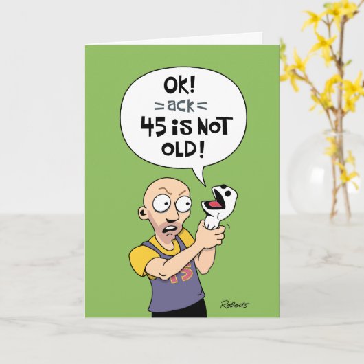 45おもしろい誕生日 カード (黄色い花)