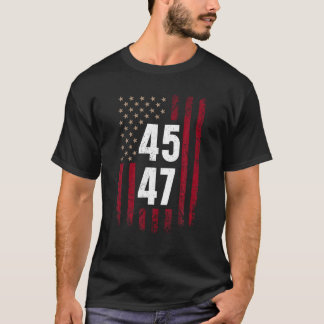 45および47 Trump 2024トレンディー愛国的なアメリカのFla Tシャツ