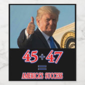 45に47を加えるとアメリカ大陸の成功に等しい ワインラベル (シングルラベル)