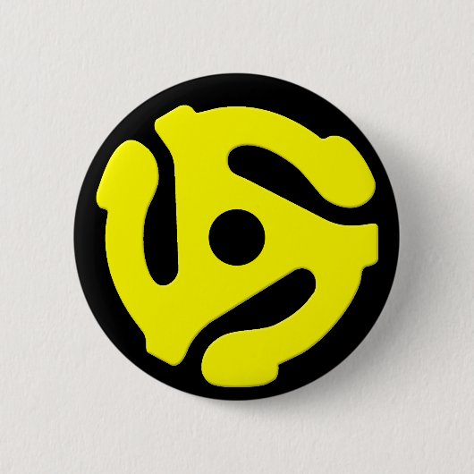 45のrpmのアダプターボタン 缶バッジ (正面)