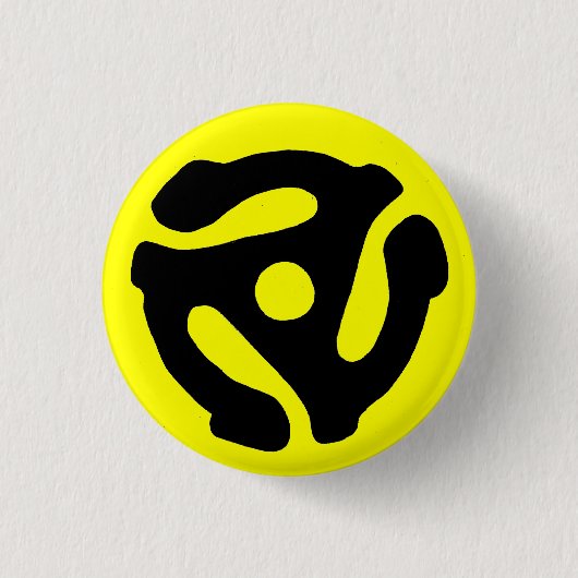 45のRPMの記録挿入物ボタン 缶バッジ (正面)