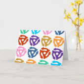 45のRPMの記録的なアダプターのポップアート カード (黄色い花)