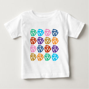 45のRPMの記録的なアダプターのポップアート ベビーTシャツ