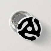 45のRPMの記録的なアダプター 缶バッジ (正面&裏面)