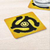 45のRPM力の記録アダプター スクエアペーパーコースター (アングル)