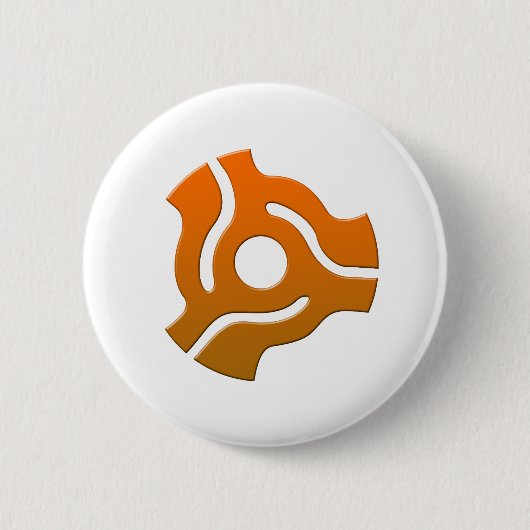 45アダプター-ターンテーブルのレコードDJのディスクジョッキー 缶バッジ (正面)