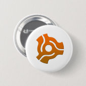 45アダプター-ターンテーブルのレコードDJのディスクジョッキー 缶バッジ (正面&裏面)