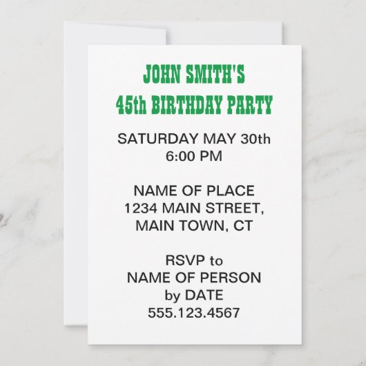 45アボカドを回している神聖なグアカモレ 招待状 (裏面)