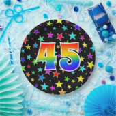 45イベントはっきりした:,おもしろい,虹カラフル45 ペーパープレート (パーティー)