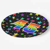 45イベントはっきりした:,おもしろい,虹カラフル45 ペーパープレート (アングル)