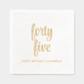 45エレガント誕生日ゴールドフォイルモダンナプキンス 箔ナプキン (正面)