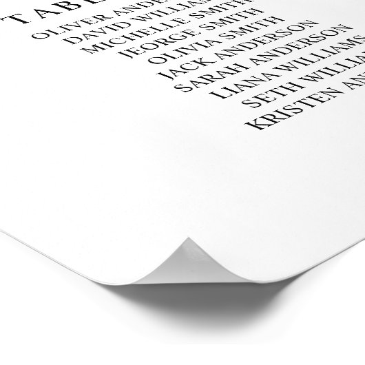 45テーブル大きい座席表を見つける ポスター (角)