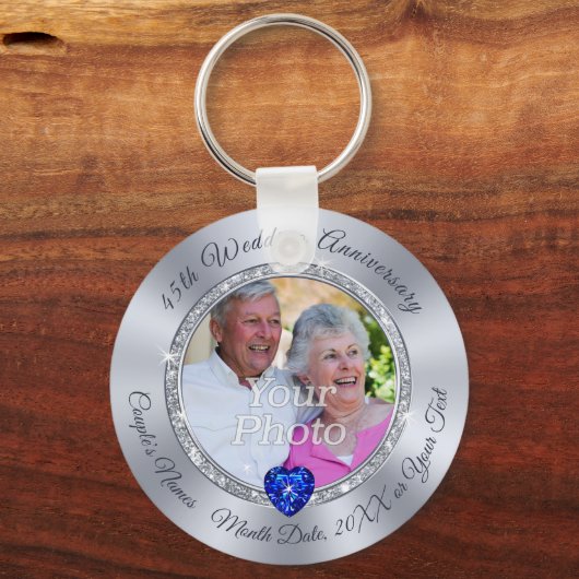 45パーソナライズされた周年結婚パーティーアイディア キーホルダー (正面)