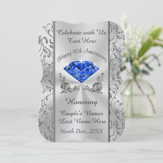 45パーソナライズされた周年結婚招待状 招待状