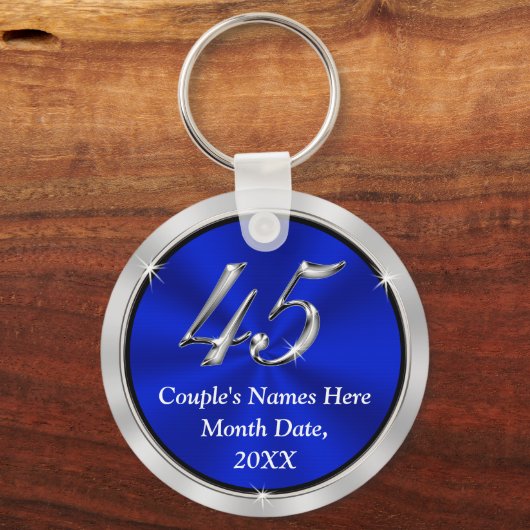 45パーソナライズされた周年記念キーホルダー キーホルダー (正面)