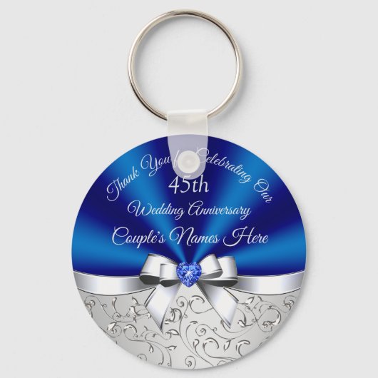 45パーソナライズされた周年記念結婚パーティーアイディア キーホルダー (正面)