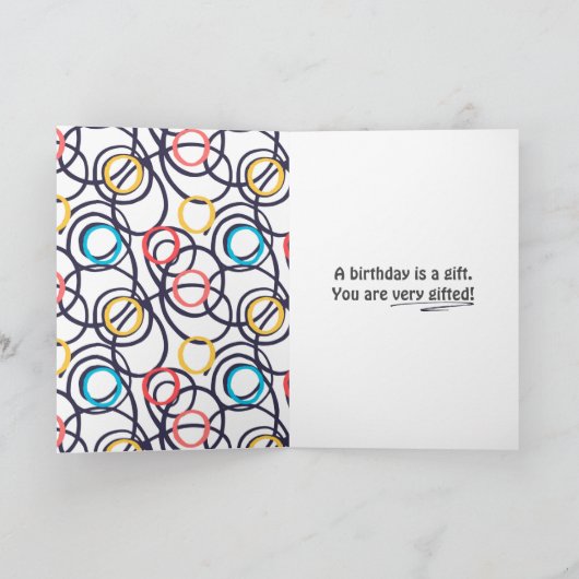 45ファンキー誕生日のドードル カード (内部)