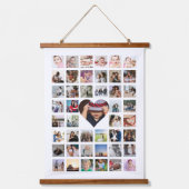 45フォトコラージュパーソナライズされたとハート 吊り下げ型タペストリー (正面)