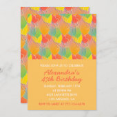 45モダン歳の誕生日招待状バルーン 招待状 (正面/裏面)