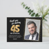 45モダン番目の誕生日写真 サンキューカード (スタンド正面)