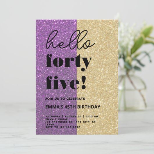 45モダン誕生日 招待状 (スタンド正面)