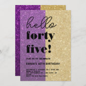 45モダン誕生日 招待状 (正面/裏面)