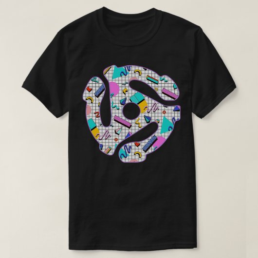 45レコードアダプタ90sパターン tシャツ (デザイン正面)
