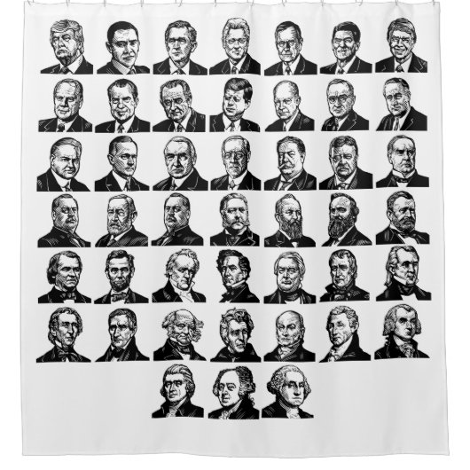 45人の大統領用シャワーカーテン シャワーカーテン (正面)