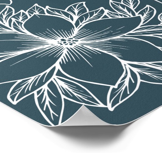 45以上の表(青い白いフローラ結婚の座席表) ポスター (角)