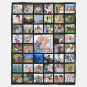 45写真ミニマルコラージュのテンプレートカスタムあなたのテキスト フリースブランケット (正面)