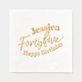 45台本45番目の誕生日カスタム金ゴールド 箔ナプキン (正面)