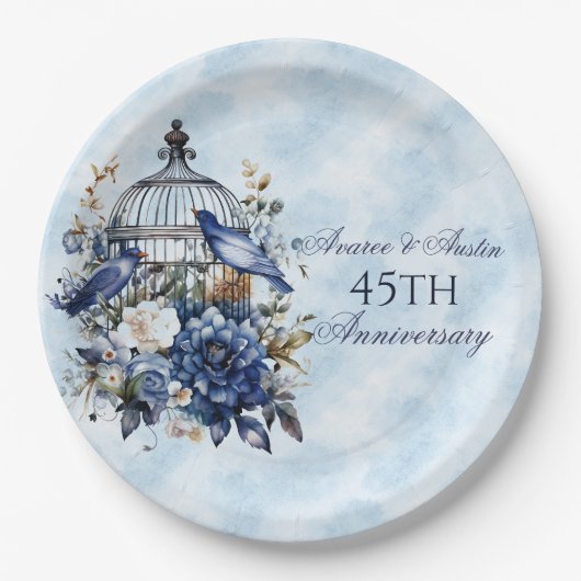 45周年と65周年サファイア記念紙 ペーパープレート (正面)