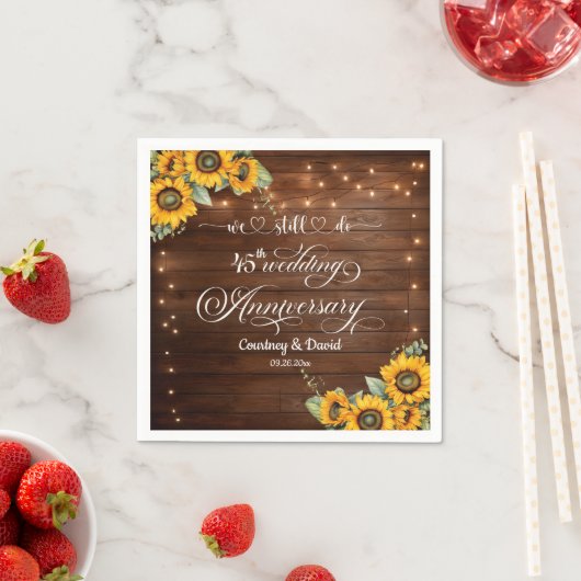 45周年を迎えるストリングラ結婚イトを今でも行っている スタンダードカクテルナプキン (インサイチュ)