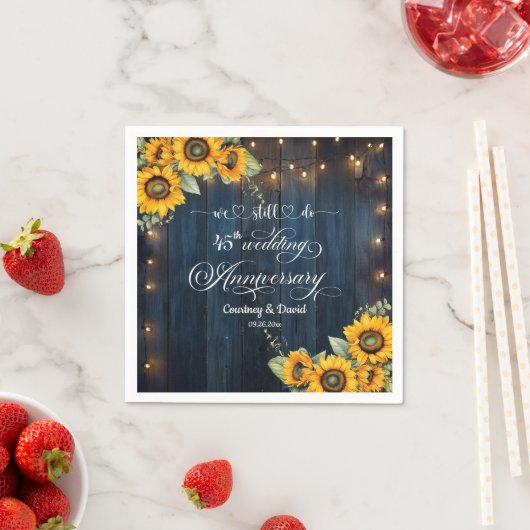 45周年を迎えるストリングラ結婚イトを今でも行っている スタンダードカクテルナプキン (インサイチュ)