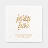 45周年エレガント金結婚箔ナプキンス 箔ナプキン (正面)