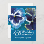 45周年サファイアウェディングパーティー招待状 青 招待状 (正面/裏面)