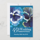 45周年サファイアウェディングパーティー招待状 青 招待状 (正面)