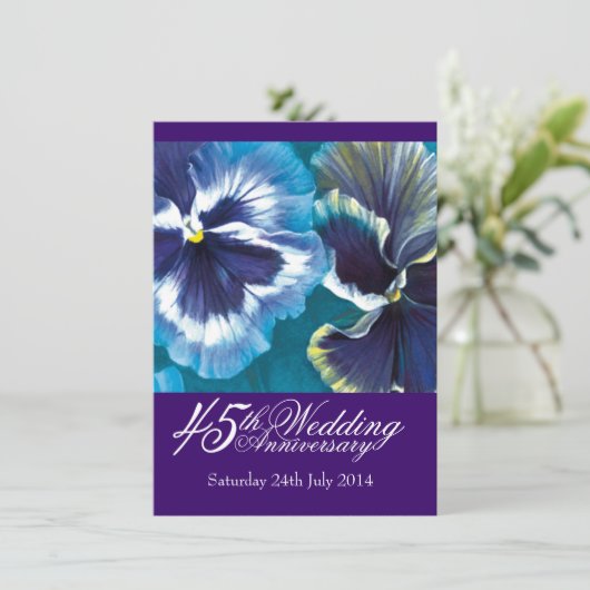 45周年サファイアウェディングパーティー招待状 青 招待状 (スタンド正面)