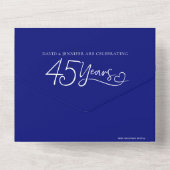45周年サファイア婚記念日の食事会 RSVP 写真 オールインワン招待状 (裏面)