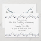 45周年サファイア婚 anniversary 招待状 (正面/裏面)