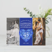 45周年サファイア結婚記念日の今と昔の写真 招待状 (スタンド正面)