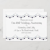 45周年サファイア結婚記念日招待状 招待状 (正面/裏面)